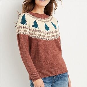 NWT Maurices Tree Fair Isle Sweater